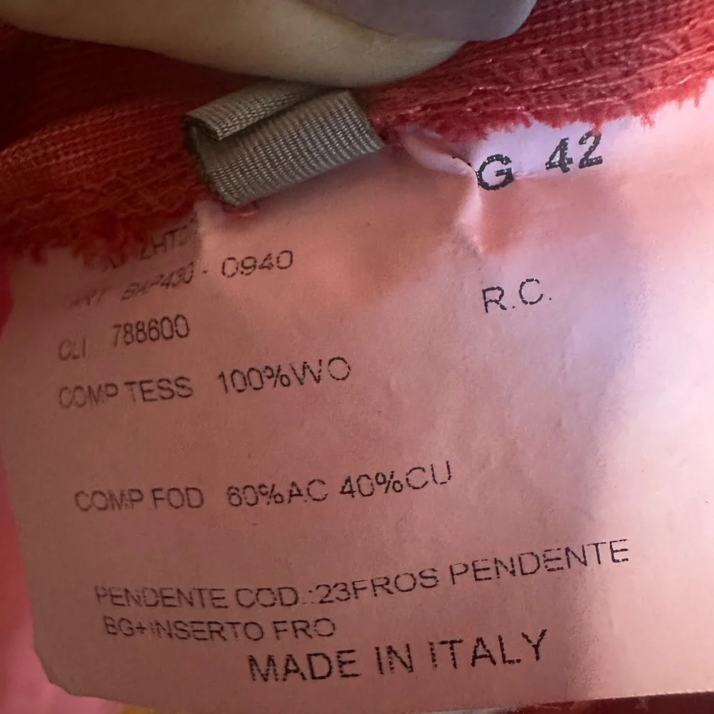 Boglioli Made in Italy Coral 💯Wool Coat, Unstructured Italian Tailoring, Size 8 - Picture 5 of 10